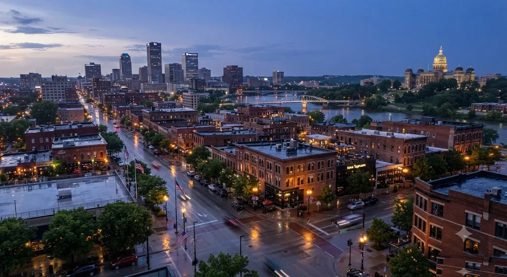 Des Moines' East Village, Iowa