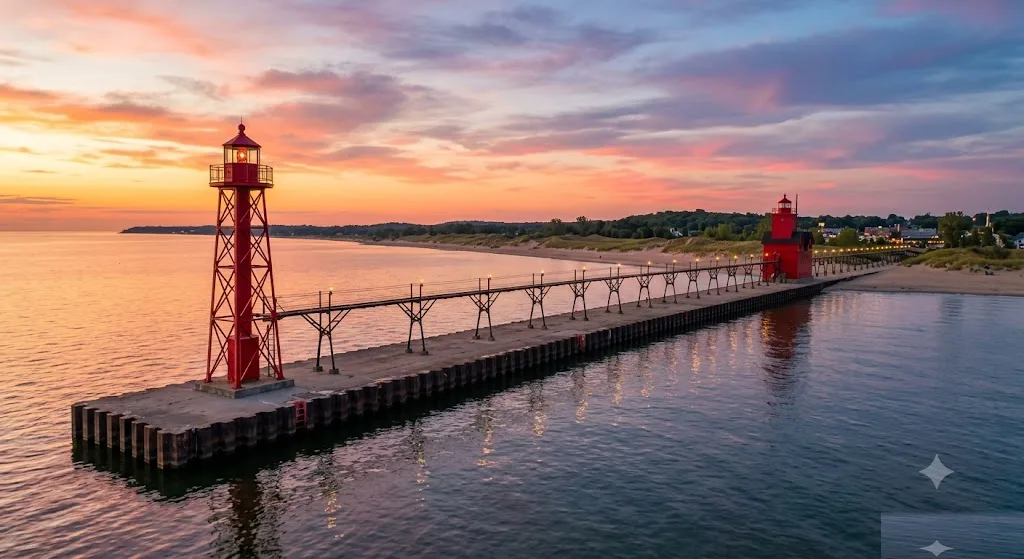 Grand Haven Lighthouse and Pier, Michigan