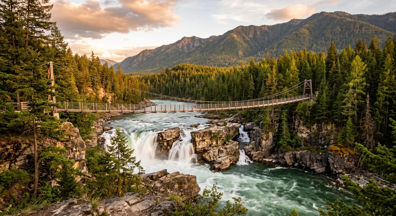 Kootenai Falls & Swinging Bridge, Montana