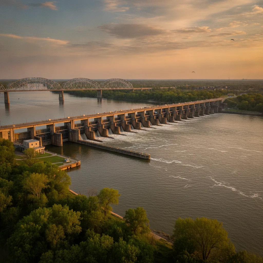 Mississippi River Lock and Dam 15, Illinois