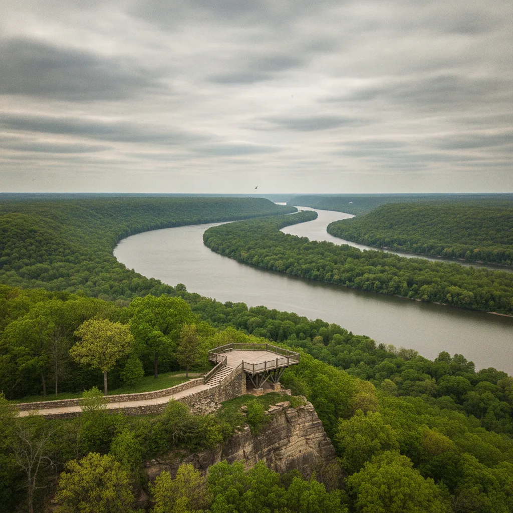 Pere Marquette State Park - Scenic Overlook, Illinois