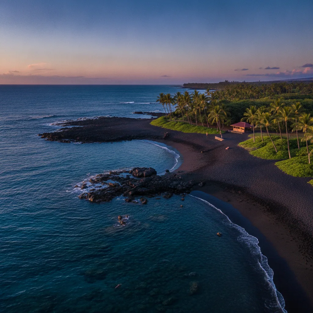 Punalu'u Black Sand Beach, Hawaii
