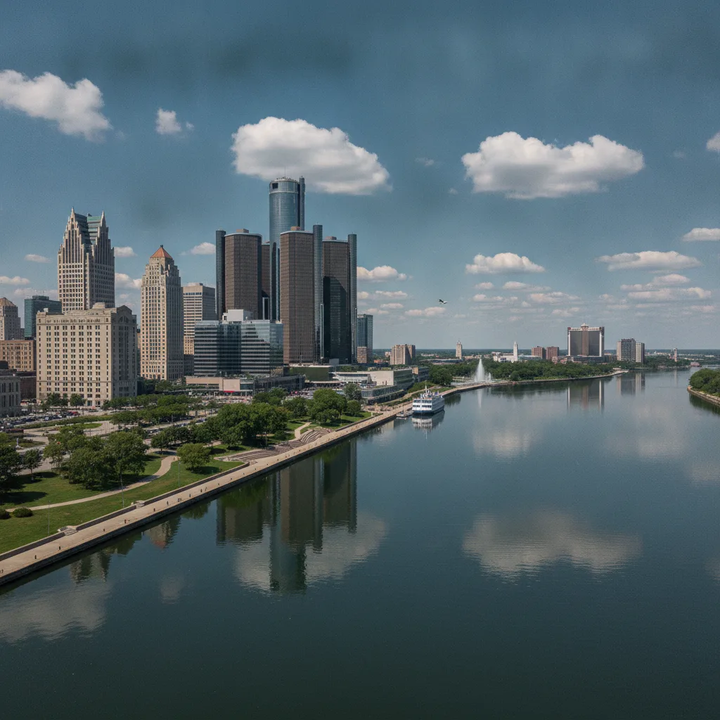 The Detroit Riverfront, Michigan